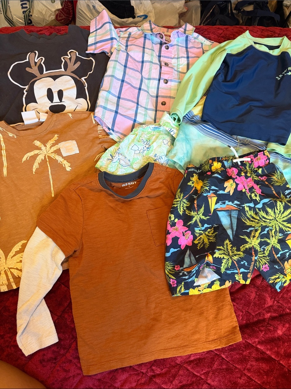 A19 Bundle of size 4T boy shirts and swim wear